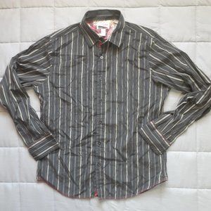 Rare Vintage Brand Black & White Stripe Button Down Mens Large